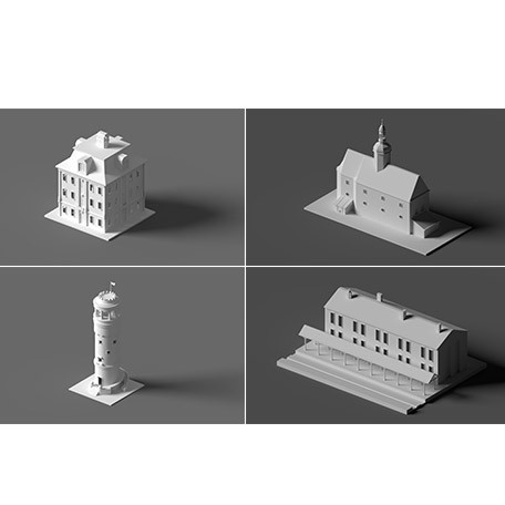 Low poly buildings collection preview image 3
